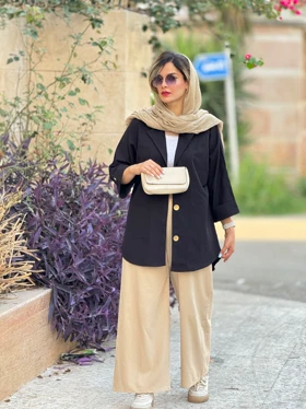 مانتو لینن سه دکمه 1