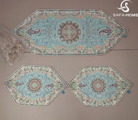 ست 3 تکه رومیزی جلو مبلی ترمه هاشمی کد 37