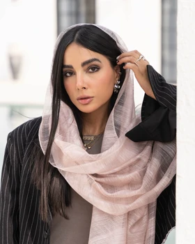 شال ابریشم راه‌راه ریز