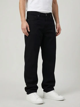 شلوار بگ مردانه جین مشکی خام شور با کیفیت بالا MB331