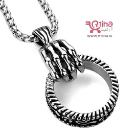 گردنبند استیل طرح اسکلت دست (پسرانه و دخترانه)