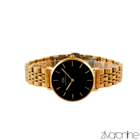 ساعت دنیل ولینگتون زنانه بند طلایی صفحه مشکی 105277