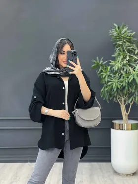 مانتو شومیزی تک جیب آستین پاکتی