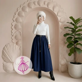 دامن کتان کجراه پرچین بلند در رنگبندی متنوع