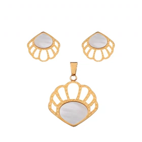 نیم ست بدون زنجیر مدل صدفی