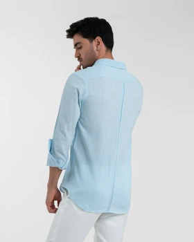 ام کی کالکشن پیراهن آستین بلند mk-4357-blue