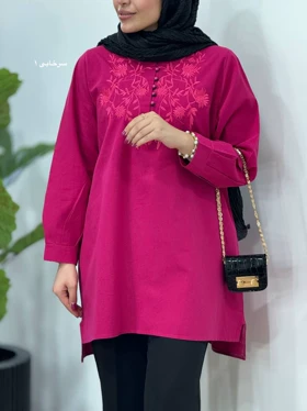 مانتو لینن گلدوزی هدیه
