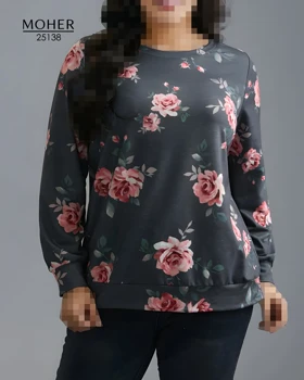 بلوز راحتی زنانه سایز بزرگ طرح گل