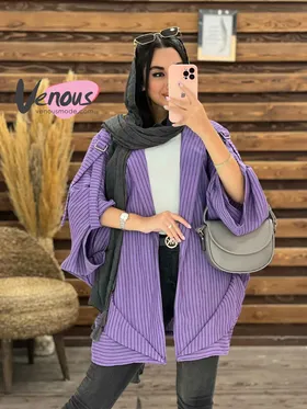 مانتو راه راه سرشونه سگک