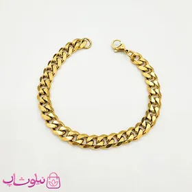 ست دستبند و گردنبند مردانه کارتیه مدل استیل گلد