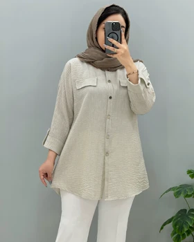 شومیز مانتویی لینن نغمه