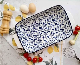 مرغ خوری سایز متوسط دنی هوم طرح گل آبی / BA24