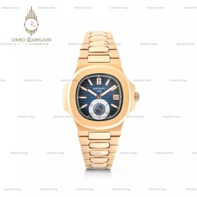 ساعت مچی پتک فیلیپ زیر ثانیه اتوماتیک رزگلد صفحه آبی Patek Philippe