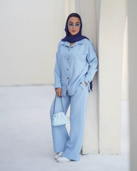 ست شومیز شلوار دگمه نارگیلی کد 805