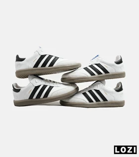 کفش کتانی مردانه و زنانه سفید مشکی ADIDAS Samba