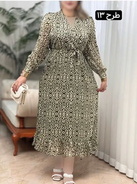 پیراهن حریر پایین چین 3442