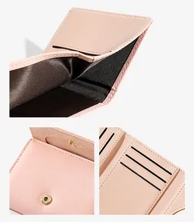 کیف پول دخترانه تاشو دکمه دار Taomicmic تائومیک میک طرح برجسته تدی