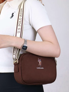 کیف دوشی زنانه مدل پولو POLO کد EB1491 (قهوه ای)