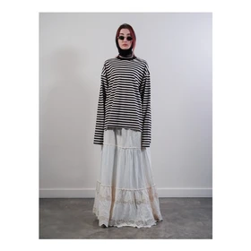 گری دامن بلند milky skirt
