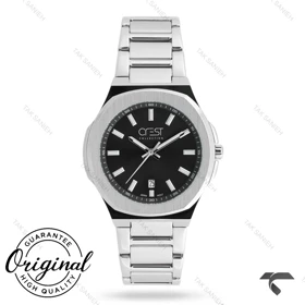 ساعت کرست مردانه 6347-5 استیل صفحه مشکی Crest-11049-G