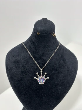 گردنبند نقره زنانه مدل تاج 972