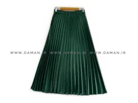 دامن پلیسه ساتن یشمی قد 80 کد (255)