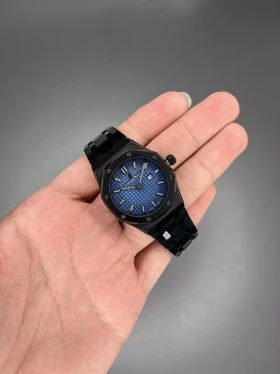 ساعت مچی اودمار پیگه بند مشکی صفحه سرمه ای Audemars Piguet