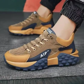کتانی لژدار مردانه قهوه‌ای Men’s Brown Platform Sneakers