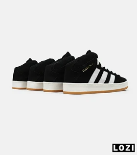 کفش کتانی نیم ساق مردانه و زنانه مشکی سفید ADIDAS Campus