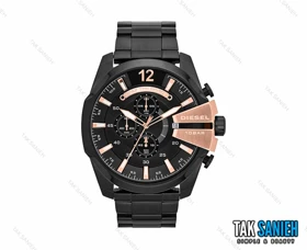 ساعت دیزل شاخدار مردانه مشکی رزگلد Diesel-2348-G
