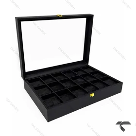 باکس ساعت مچی 18تایی مشکی Watches-Box-18-10665-U