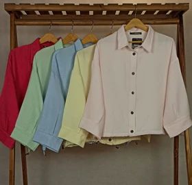 شومیز باکسی (MA-1- 10739) (گلبهی)