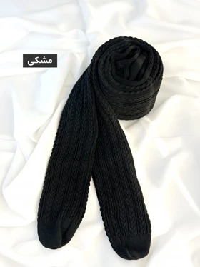 جوراب شلواری بافت گندمی طرح پنتی کد 329257 (مشکی)