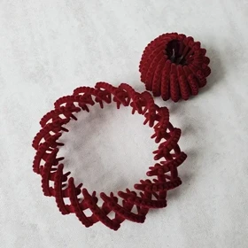 گیره چنگکی گوجه ای مو شمعی دخترانه طرح مخملی برامده