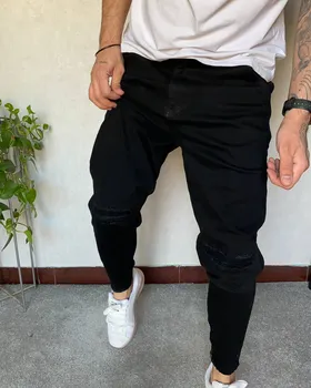 شلوار نیم فاق دمپازیپ مشکی زانو زاپ ZARA