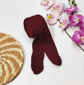 جوراب شلواری بافت گندمی کد 40133 (زرشکی)