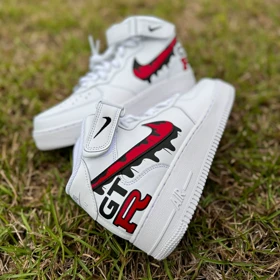 کفش ایرفورس ساق بلند کاستوم | GTR Red Shadow Drip کد 242495