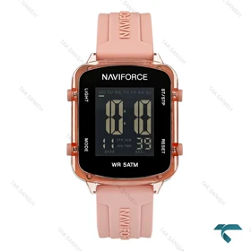 ساعت مچی دیجیتالی نیوی فورس NF7120 صورتی بند رابر NaviForce-7662-L