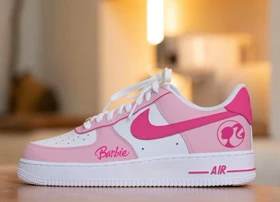 کفش اسپرت نایک ایرفورس مدل air force طرح Barbie nike تک سایز