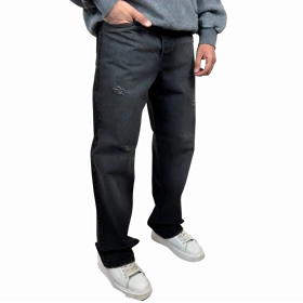 شلوار جین بگ (Baggy Fit) مردانه زاپ‌دار آبی تیره