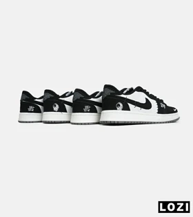 کفش کتانی مردانه و زنانه سفید مشکی نایک NIKE jordan Vodoo