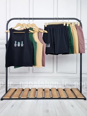 ست لباس راحتی تاپ و شورتک طرح کاکتوس