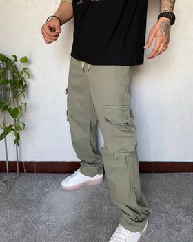 شلوار کارگو BALENCIAGA کتان رنگ سبز چریکی