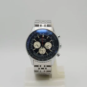 ساعت مچی مردانه بریتلینگ Breitling 1884 با 3 موتور فعال کرنوگراف (بند نقره ای صفحه سورمه ای)