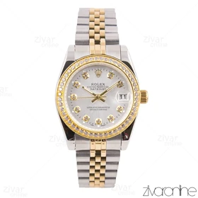 ساعت رولکس دیت جاست دورنگ نگین‌دار 102309