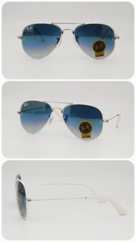 عینک آفتابی مردانه و زنانه ریبن Rayban Rb3026 ضد اشعه UV400 (فریم سفید ، عدسی‌ها آبی سایه روشن)