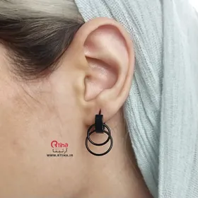 گوشواره حلقه‌ای دوبل مدل مینیمال (جفتی)