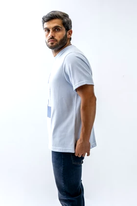 تیشرت بیسیک یقه گرد چاپی مردانه