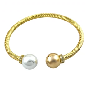 دستبند زنانه بنگل طرح مروارید، زیبایی در اوج سادگی