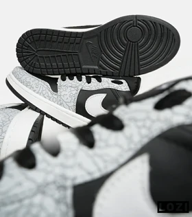 کفش کتانی مردانه و زنانه مشکی طوسی NIKE jordan 1